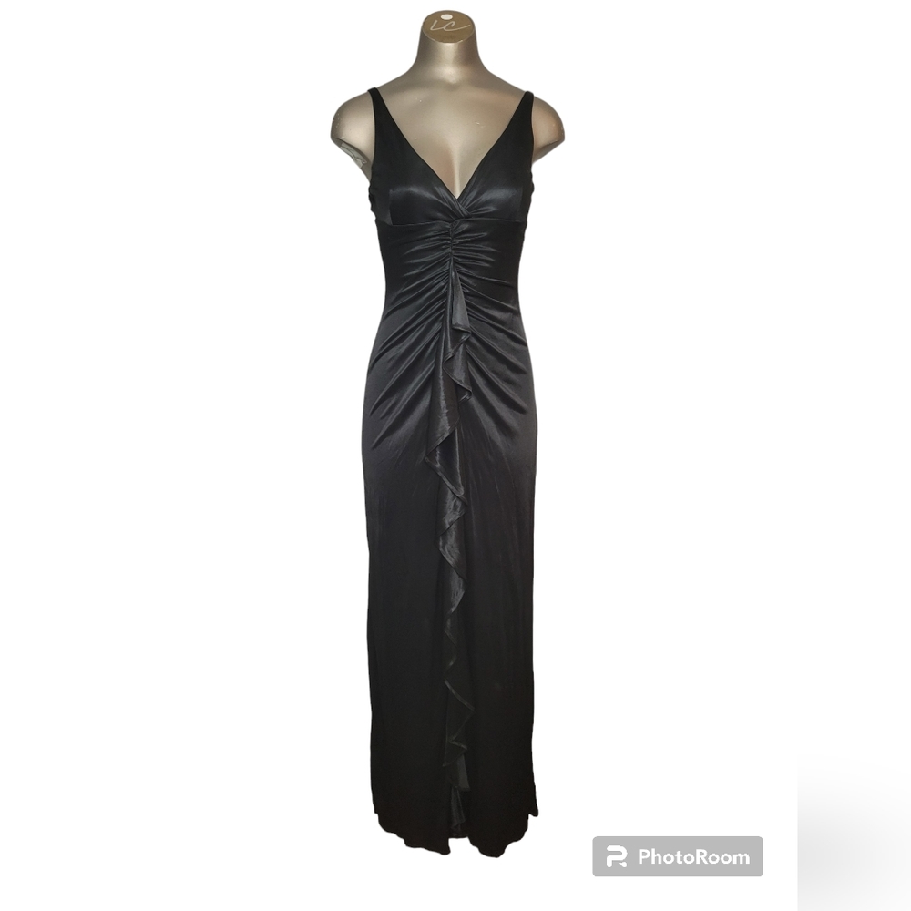 Masquerade Black Rouched Cocktail Dress Small